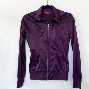 Vintage H&M Purple Satin Cropped Zip Jacket Track Technical Limited Edition